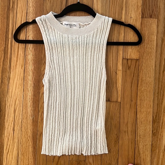 Summer Air Knit Tank In Cream - S-M - Picture 4 of 9